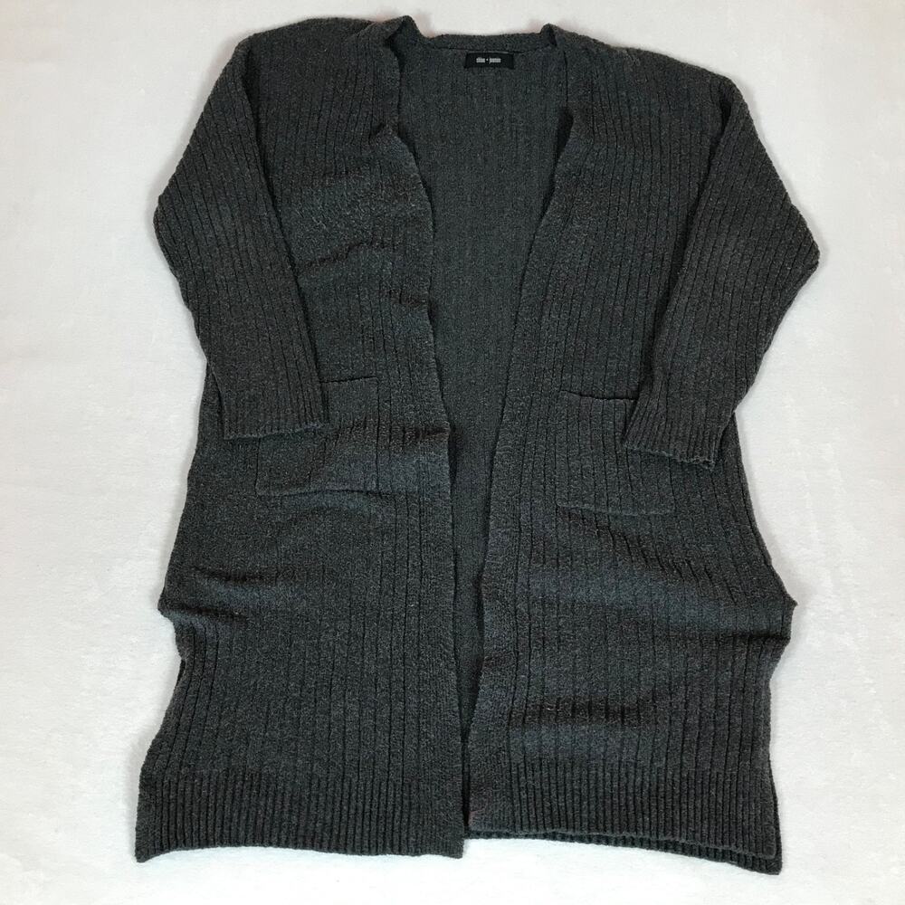 Chloe & Jasmine Duster Chunky Ribbed Knit Open Front Long Line Cardigan Sweater